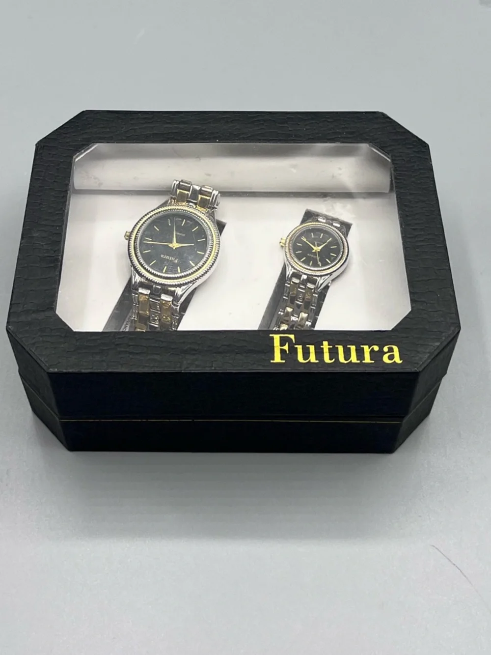 Futura His & Hers Matching Watch Set Gold Silver Tone Stainless New Battery